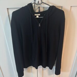 J. Crew Black cashmere Zip-Up Jacket